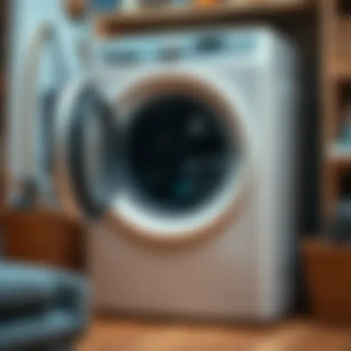 Measuring the dimensions of a washing machine