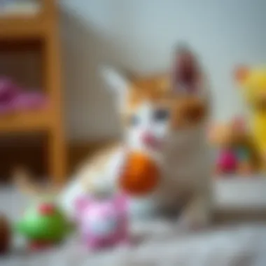 A variety of interactive toys for kittens