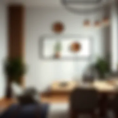 Contemporary wall decor enhancing dining space