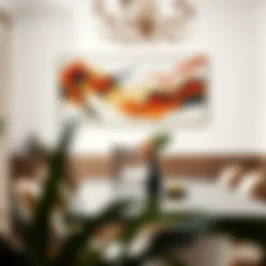 Elegant dining room wall art with abstract design