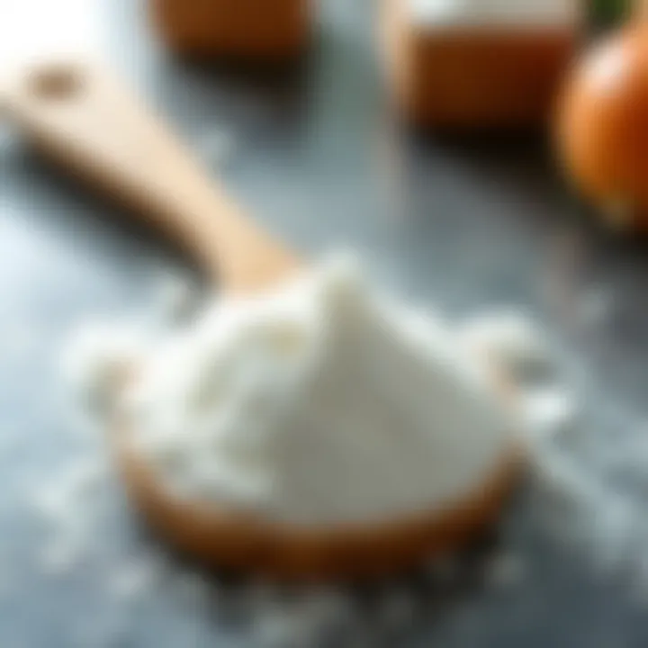 Baking Soda for Odor Absorption Baking soda sprinkled on a surface to absorb odors