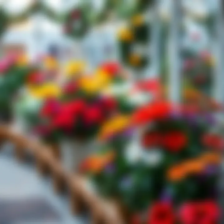 Colorful indoor garden featuring Christmas flowers