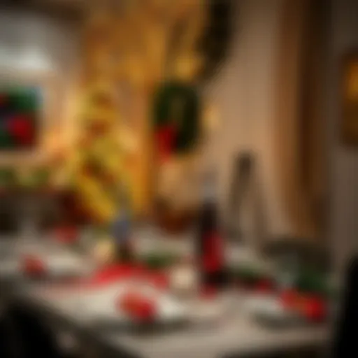 A beautifully arranged New Year's Eve table with festive decorations