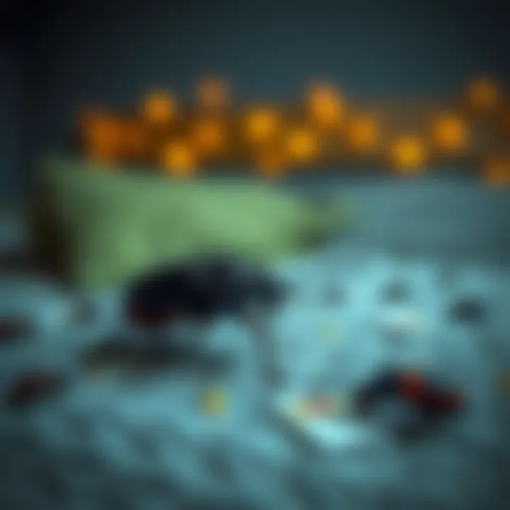 Infestation of carpet beetles in bedding