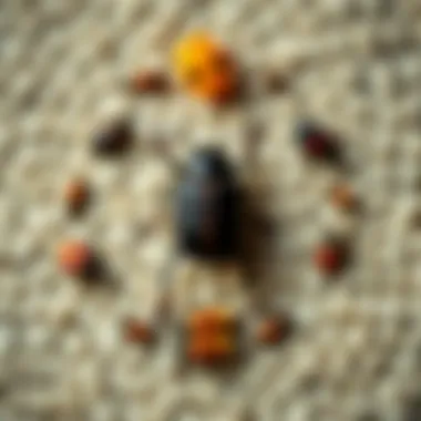 Lifecycle diagram of carpet beetles