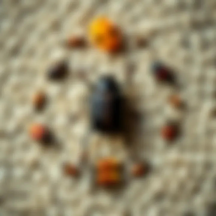 Lifecycle diagram of carpet beetles