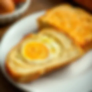 Sliced air fryer egg bread on a plate